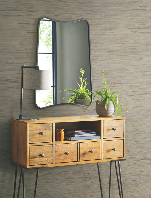 Inked Grass Green Grasscloth Wallpaper, Weaves Style - York VG4414