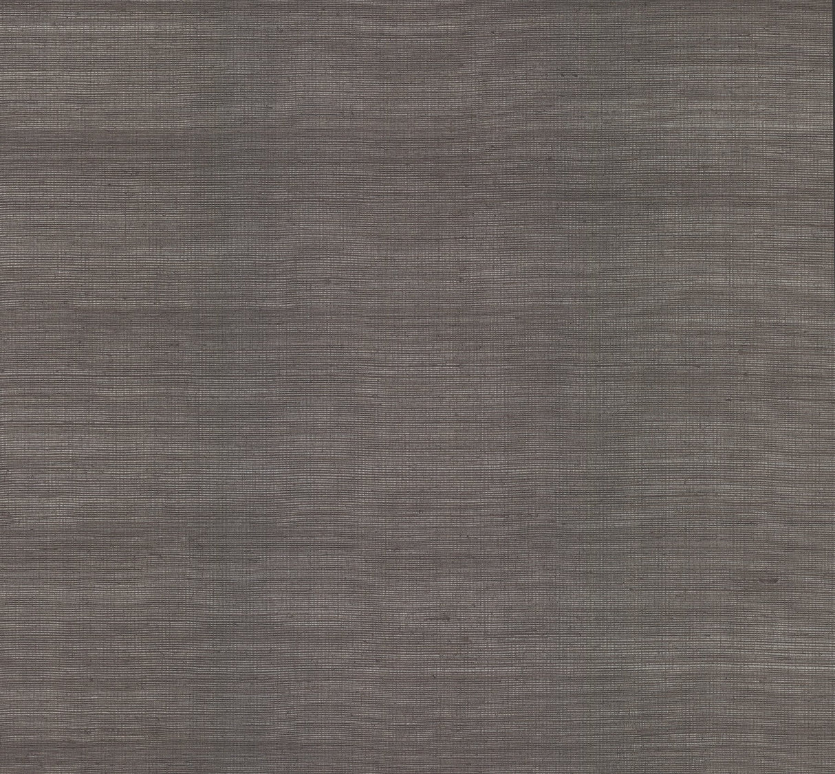 Sisal Grasscloth Silver Metallic Wallpaper in Charcoal with Metallic Grasscloth Texture - York VG4418