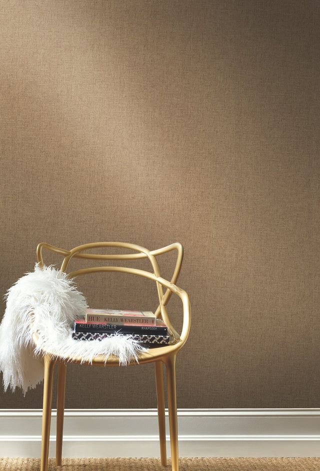 Interlocking Weave Sisal Grasscloth Brown Wallpaper with Natural Woven Texture - York VG4420
