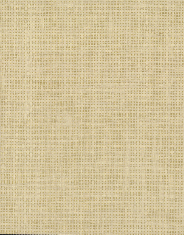 Woven Crosshatch White Grasscloth Wallpaper - York VG4425
