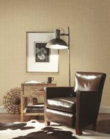 Woven Crosshatch Beige Grasscloth Wallpaper - York VG4426