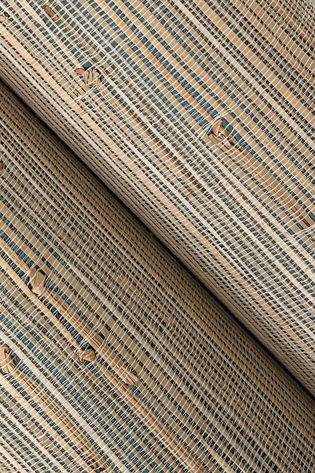 Knotted Grass Beige Grasscloth Wallpaper with Traditional Natural Weave - York VG4436GV