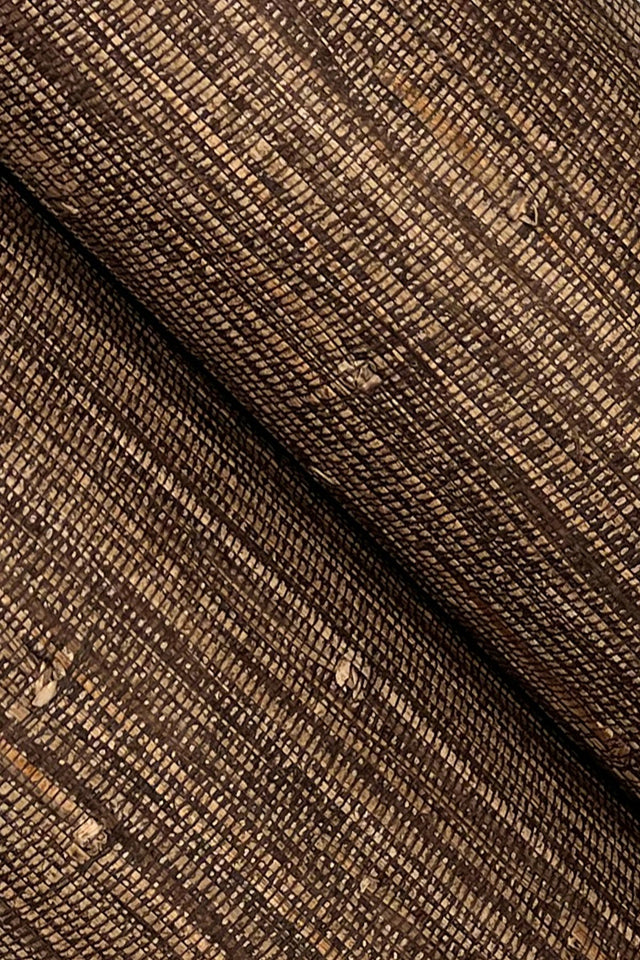 Knotted Grass Brown Grasscloth Wallpaper with Traditional Natural Weave - York VG4437GV
