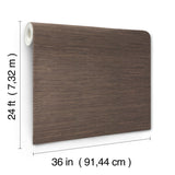 Knotted Grass Brown Grasscloth Wallpaper with Traditional Natural Weave - York VG4437GV