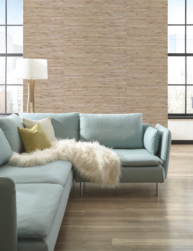 Wide Knotted Grass Metallic Grasscloth Wallpaper - York VG4441