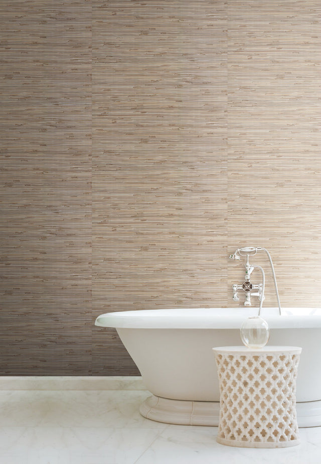Wide Knotted Grass Metallic Grasscloth Wallpaper - York VG4441