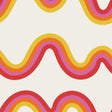 Beverly Slopes Pink Peel and Stick Wallpaper by NuWallpaper - Very Gay Paint x WallPops Retro Rainbow Wavy Stripe Pattern