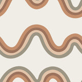 Beverly Slopes Tan Peel and Stick Wallpaper by NuWallpaper - Very Gay Paint x WallPops Wavy Stripe Pattern VGS6437