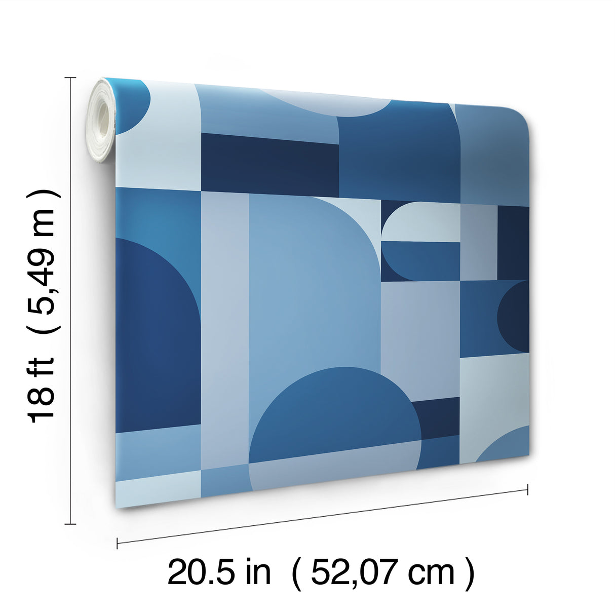 Boxanne Blue by NuWallpaper - Very Gay Paint x WallPops Modern Geometric Peel and Stick Vinyl Wallpaper, 20.5-in x 18-ft - VGS6438