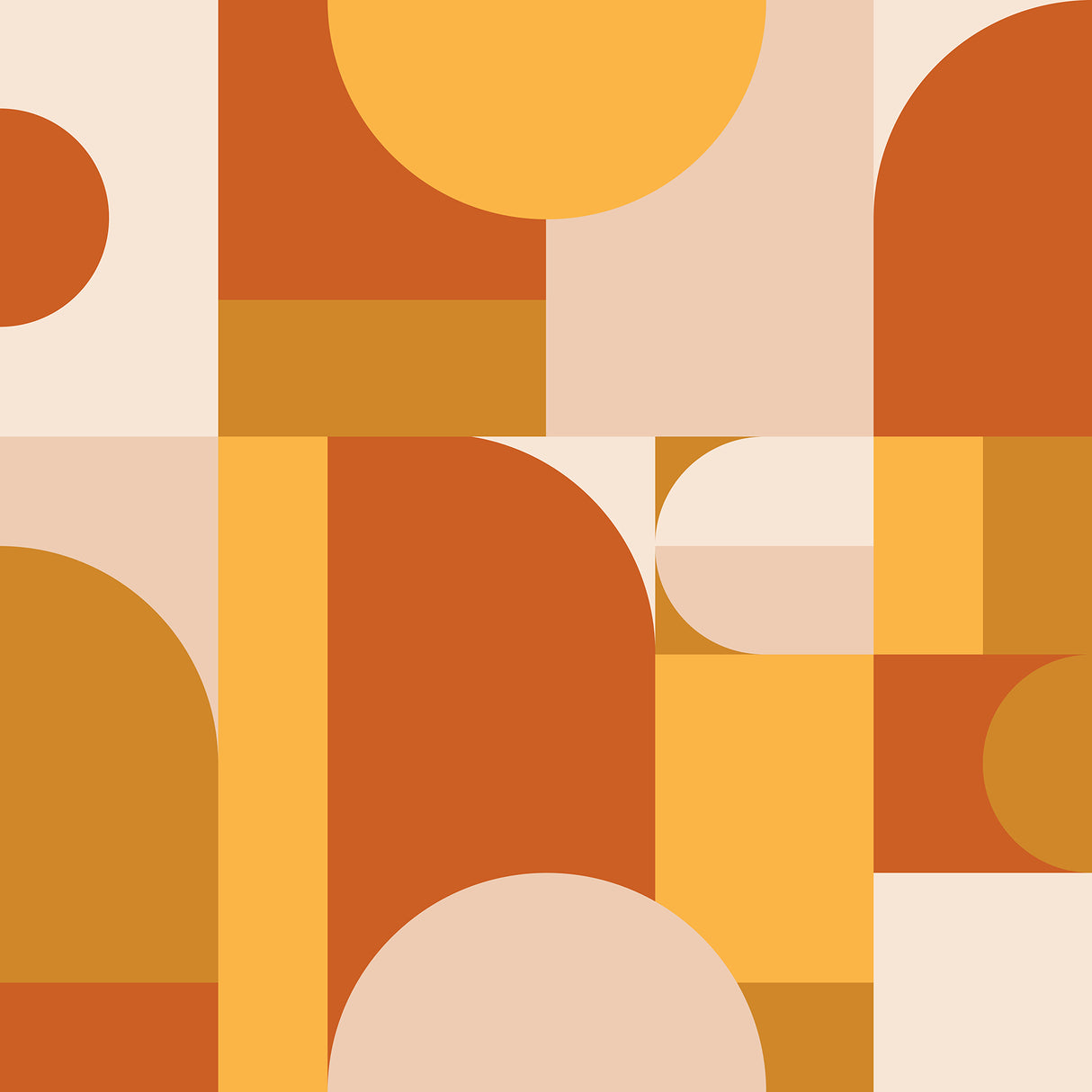 Boxanne Orange Retro Geometric Peel and Stick Wallpaper by NuWallpaper Very Gay Paint x WallPops - VGS6439