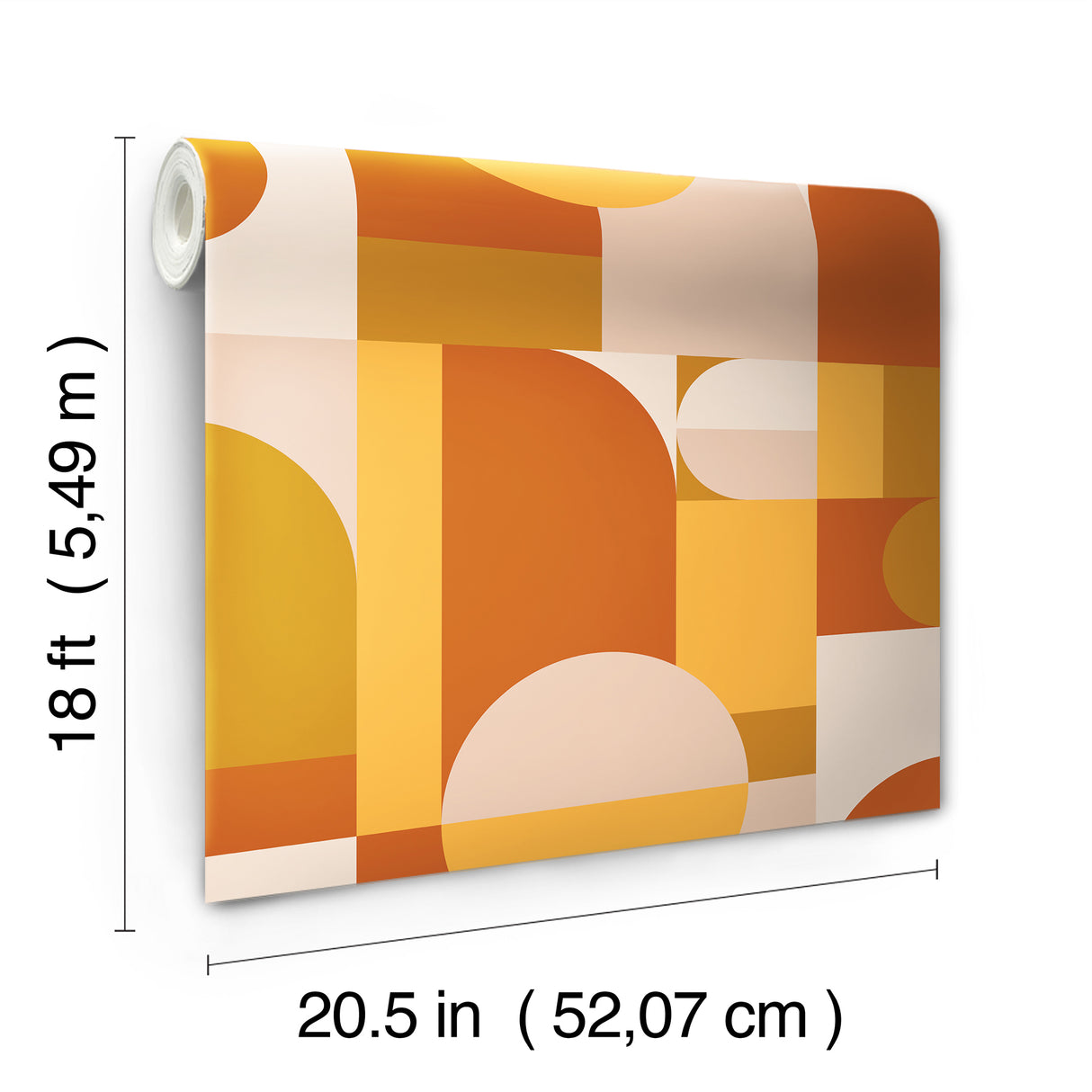 Boxanne Orange Retro Geometric Peel and Stick Wallpaper by NuWallpaper for Very Gay Paint x WallPops Fully Removable Vinyl Wallpaper - VGS6439