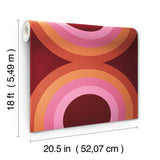 Sir Culls Pink by NuWallpaper Very Gay Paint x WallPops Bold Modern Retro Geometric Concentric Circle Peel and Stick Wallpaper - VGS6441