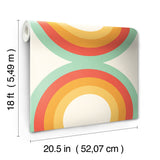 Sir Culls Orange by NuWallpaper Very Gay Paint Bold Retro Geometric Circles Peel and Stick Wallpaper WallPops Collection - VGS6442