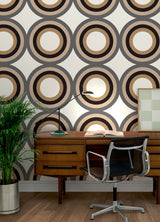 Sir Culls Black by NuWallpaper Bold Retro Circle Geometric Peel and Stick Wallpaper Very Gay Paint x WallPops Collection - VGS6443