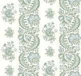 Beaumont Green Floral Stripe Wallpaper by Antonina Vella, roll view – VP1301