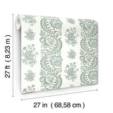Beaumont Green by Antonina Vella Floral Stripe Wallpaper – York Designer Series VP1301