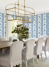 Beaumont Blue by Antonina Vella Floral Stripe Wallpaper – York Designer Series VP1302