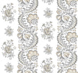 Beaumont Charcoal Floral Stripe Wallpaper by Antonina Vella - VP1303