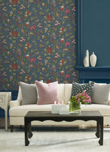 Parterre Indigo by Antonina Vella Jacobean Wallpaper – York Designer Series VP1311