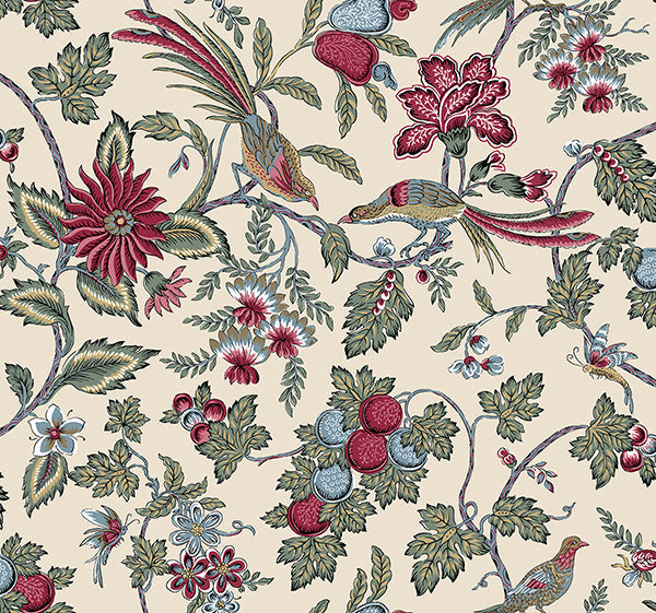 Parterre Raspberry Jacobean Wallpaper – Antonina Vella VP1312
