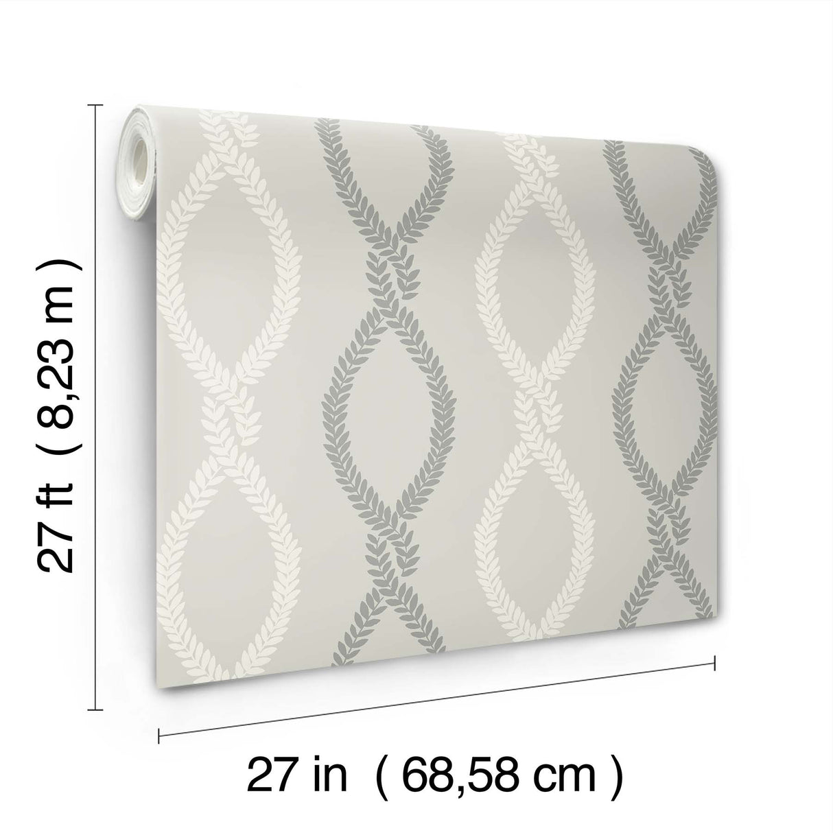 Laureate Grey by Antonina Vella Vine Trellis Wallpaper – York Designer Series VP1323