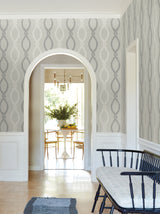 Laureate Grey by Antonina Vella Vine Trellis Wallpaper – York Designer Series VP1323