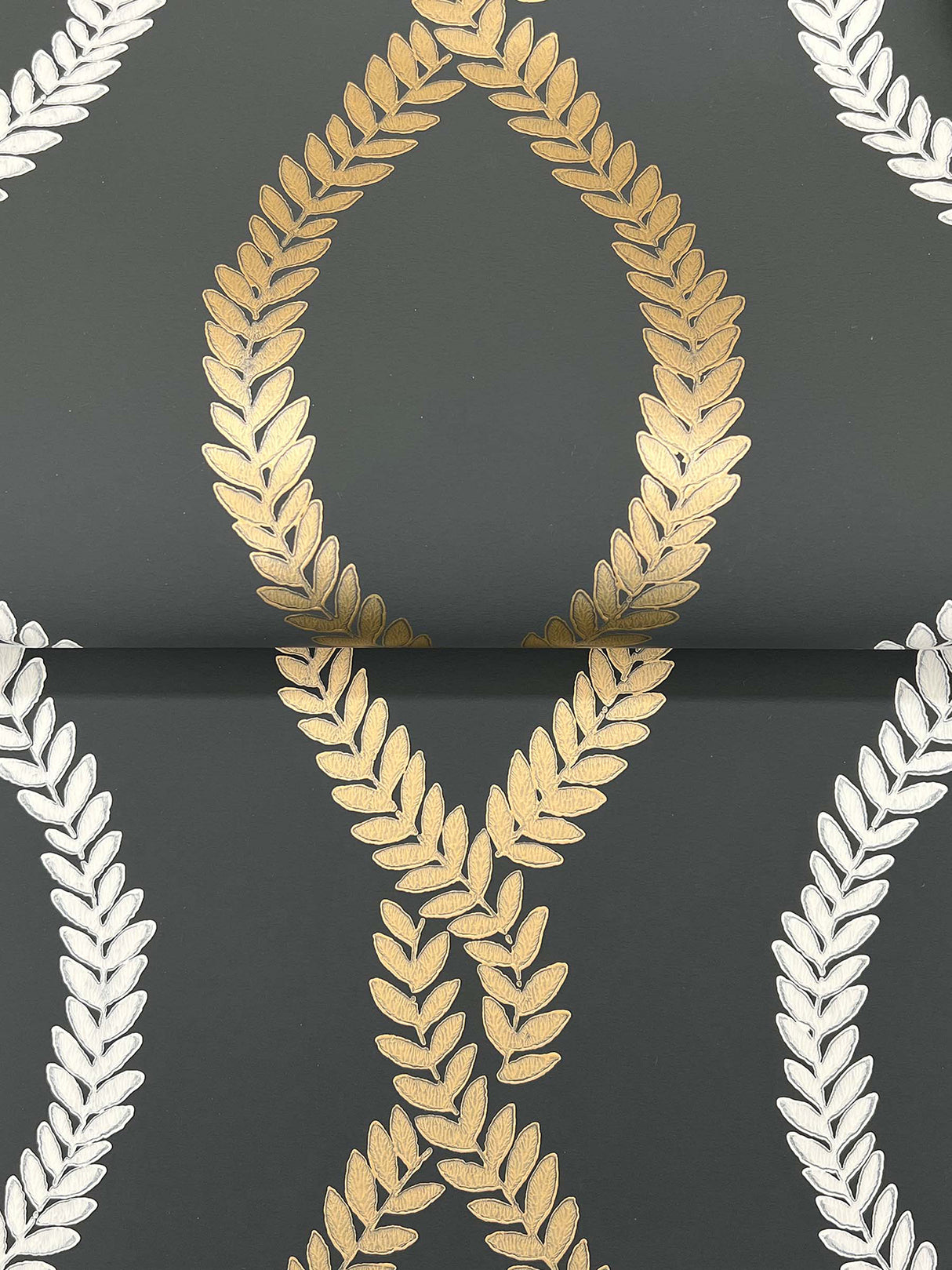 Laureate Off Black by Antonina Vella Vine Trellis Wallpaper – York Designer Series VP1324