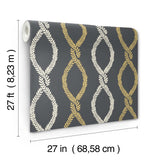 Laureate Off Black by Antonina Vella Vine Trellis Wallpaper – York Designer Series VP1324