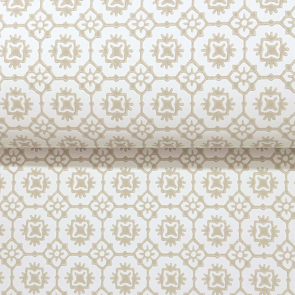 Priti Beige by Antonina Vella Floral Grid Wallpaper – York Designer Series VP1333