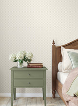 Priti Beige by Antonina Vella Floral Grid Wallpaper – York Designer Series VP1333