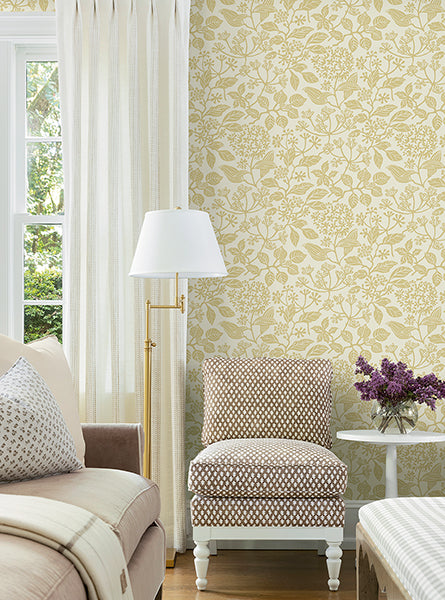 Rowen Honey by Antonina Vella Botanical Wallpaper – York Designer Series VP1341