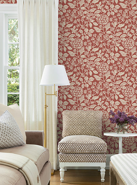 Rowen Ruby by Antonina Vella Botanical Wallpaper – York Designer Series VP1342