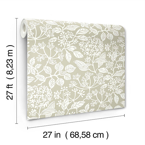 Rowen Taupe by Antonina Vella Botanical Wallpaper – York Designer Series VP1344