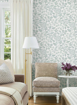 Rowen Light Blue by Antonina Vella Botanical Wallpaper – York Designer Series VP1346