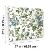 Beatrix Blue by Antonina Vella Vintage Floral Wallpaper – York Designer Series VP1352