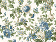 Beatrix Blue Vintage Floral Wallpaper by Antonina Vella