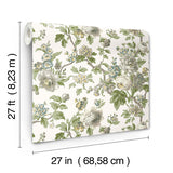 Beatrix Neutral & Sage by Antonina Vella Vintage Floral Wallpaper – York Designer Series VP1353