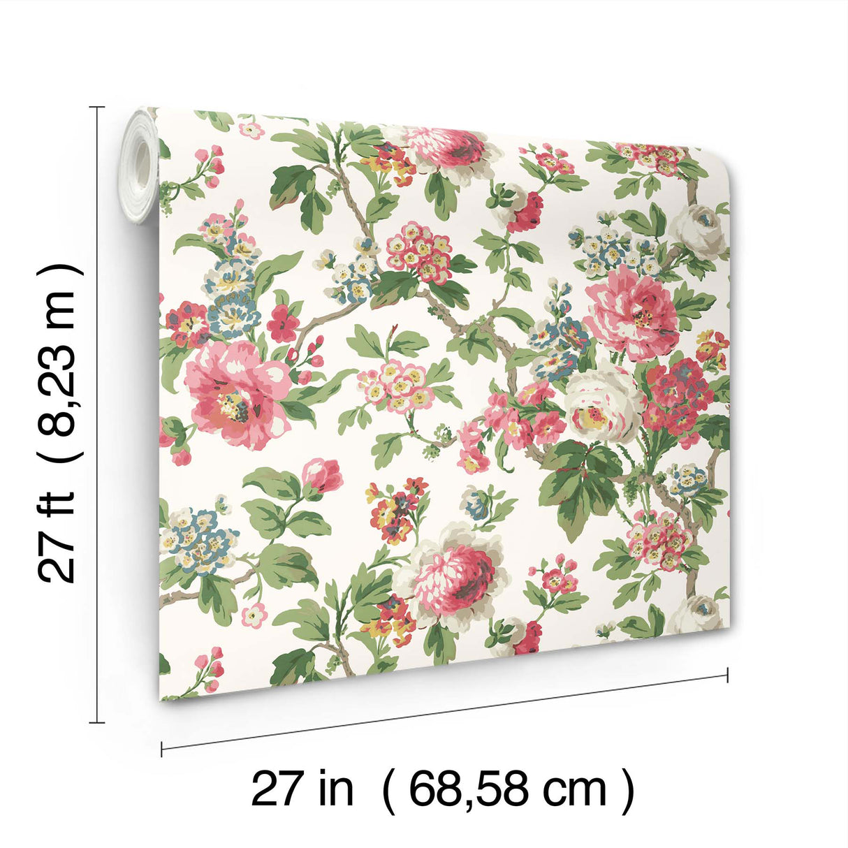 Beatrix Fuchsia by Antonina Vella Vintage Floral Wallpaper – York Designer Series VP1355