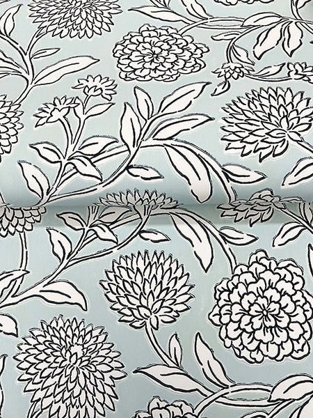 Chatsworth Garden Sky Blue by Antonina Vella Floral Trail Wallpaper – York Designer Series VP1361