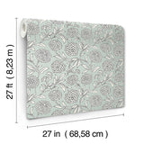 Chatsworth Garden Sky Blue by Antonina Vella Floral Trail Wallpaper – York Designer Series VP1361