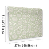 Chatsworth Garden Light Green by Antonina Vella Floral Trail Wallpaper – York Designer Series VP1362
