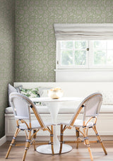 Chatsworth Garden Light Green by Antonina Vella Floral Trail Wallpaper – York Designer Series VP1362