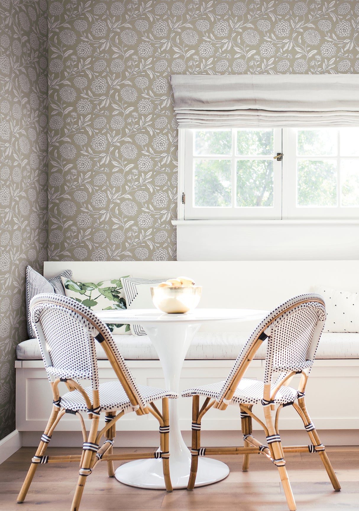 Chatsworth Garden Taupe by Antonina Vella Floral Trail Wallpaper – York Designer Series VP1363