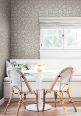 Chatsworth Garden Taupe by Antonina Vella Floral Trail Wallpaper – York Designer Series VP1363