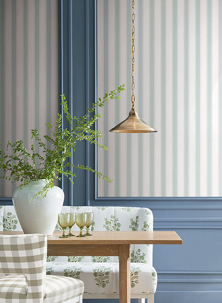 Tilford Light Blue by Antonina Vella Awning Stripe Wallpaper – York Designer Series VP1371