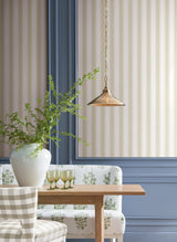 Tilford Beige by Antonina Vella Awning Stripe Wallpaper – York Designer Series VP1372