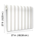 Tilford Light Grey Awning Stripe Grey & White by Antonina Vella Non Woven Wallpaper – York Designer Series VP1373