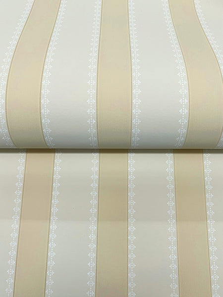 Tilford Neutral by Antonina Vella Awning Stripe Wallpaper – York Designer Series VP1374