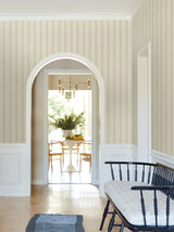 Tilford Neutral by Antonina Vella Awning Stripe Wallpaper – York Designer Series VP1374