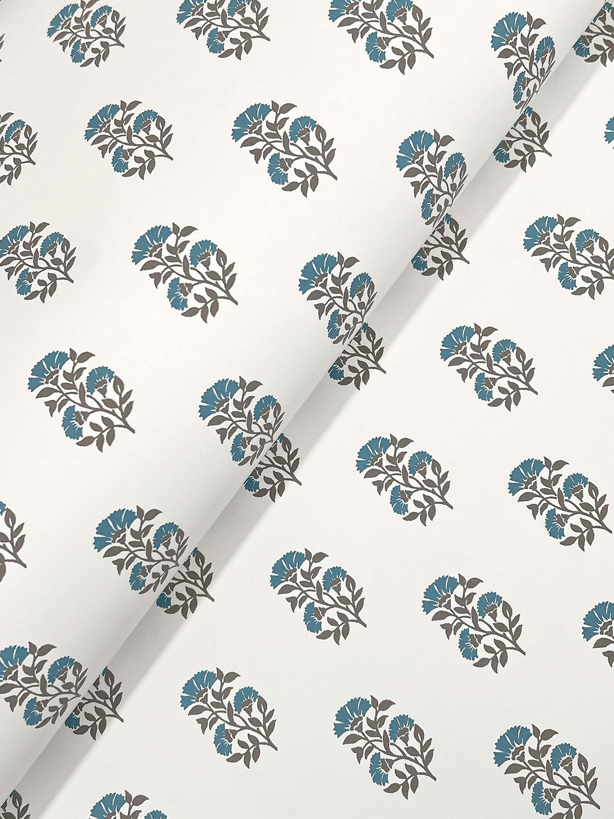 Sylvie Teal Floral Aegean & Mink by Antonina Vella Botanical Wallpaper – York Designer Series VP1383